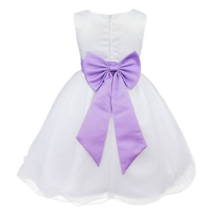 Asmaani Baby Girl's White Color Satin A-Line Maxi Full Length Dress (AS-DRESS-22052)