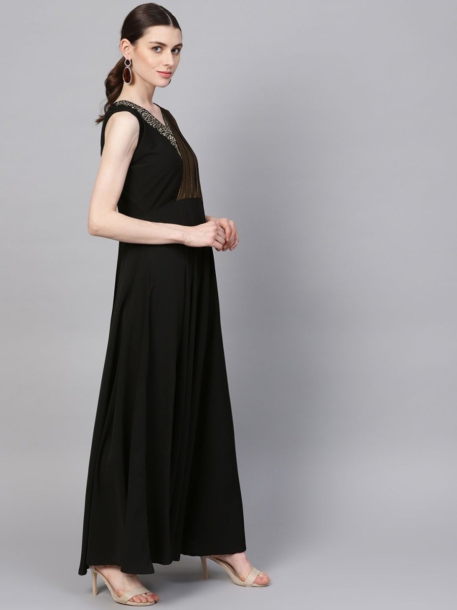 Ahalyaa Black Crepe Dress