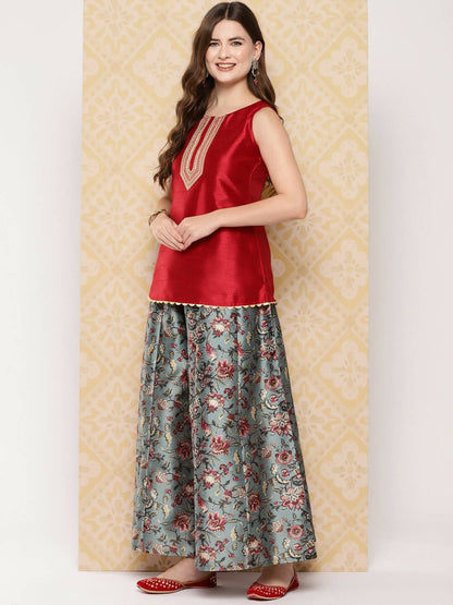 Ahalyaa Women's Traditional Wear Co-ods - Red