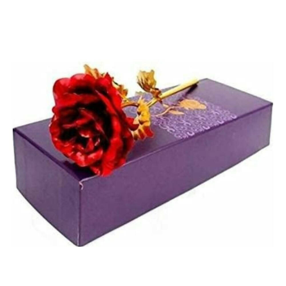 Wish Upon Artificial Golden Red Rose Flower Valentine's Day Gifts