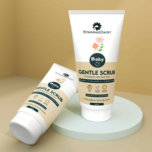 StarAndDaisy Baby Body Scrub with Real Milk & Oats, SLS Free & Paraben free with pH 5.5