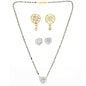 AanyaCentric Gold-Polished Mangalsutra with Pendant, 2 Pair Earrings
