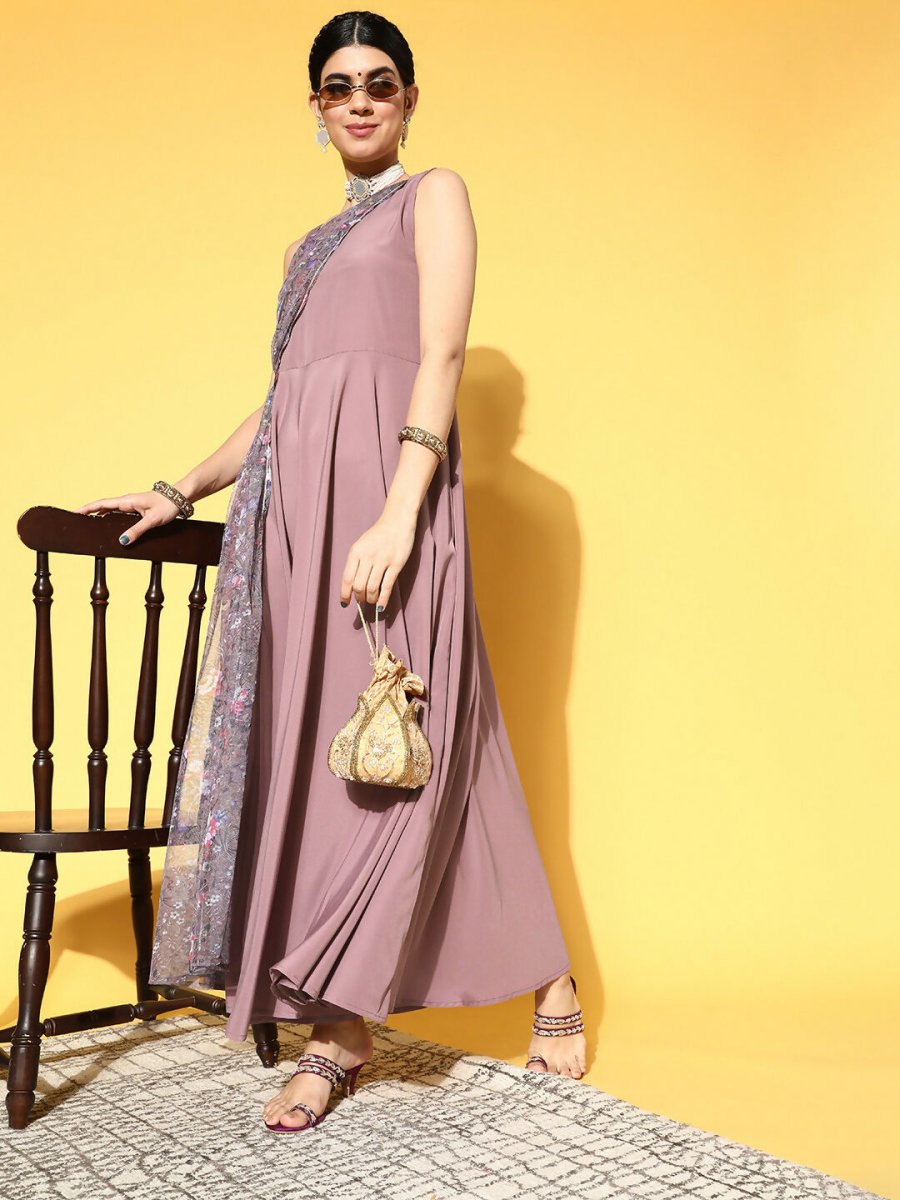 Ahalyaa Women's Traditional wear Dress - Mauve