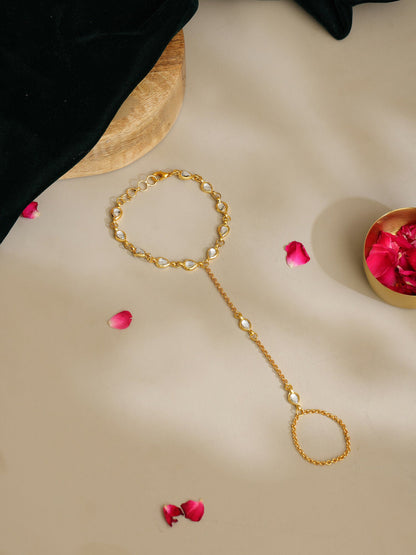 Ruby Raang Kundan & Gold Haath Phool