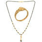 AanyaCentric Gold-Polished Mangalsutra & Ring Set