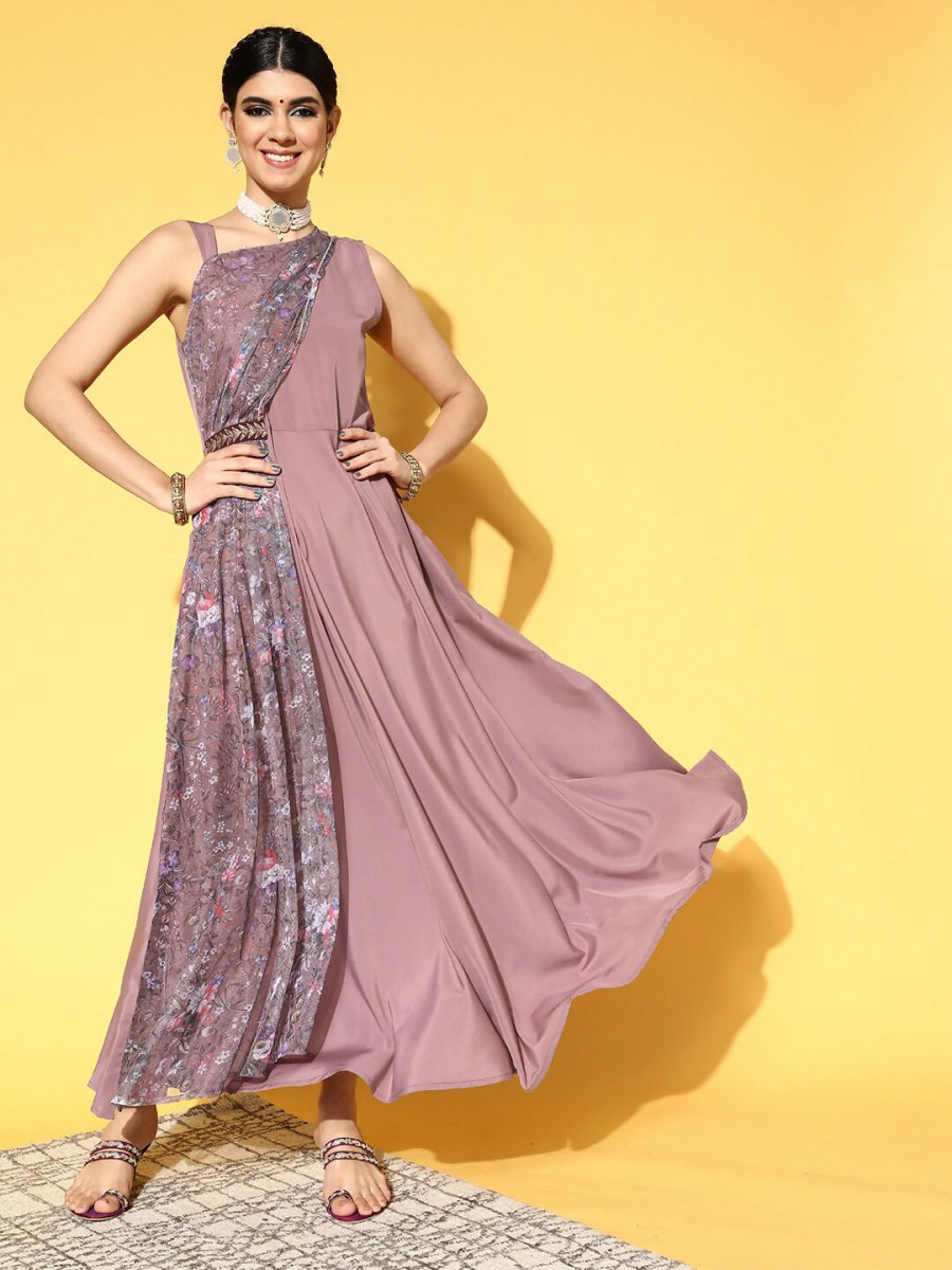 Ahalyaa Women's Traditional wear Dress - Mauve