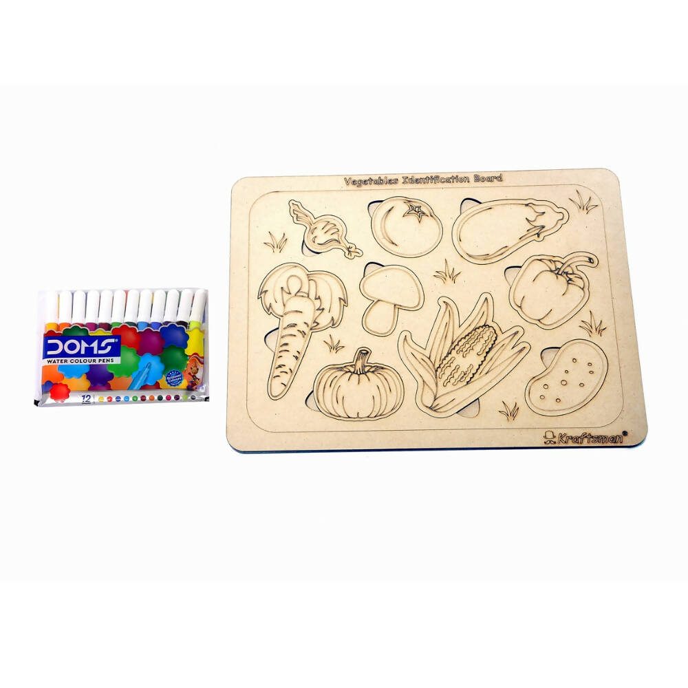Kraftsman Vegetable Identification Puzzle Board with Color Kit Included