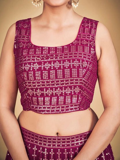 Myra Pink Georgette Real Georgette Lehenga Choli