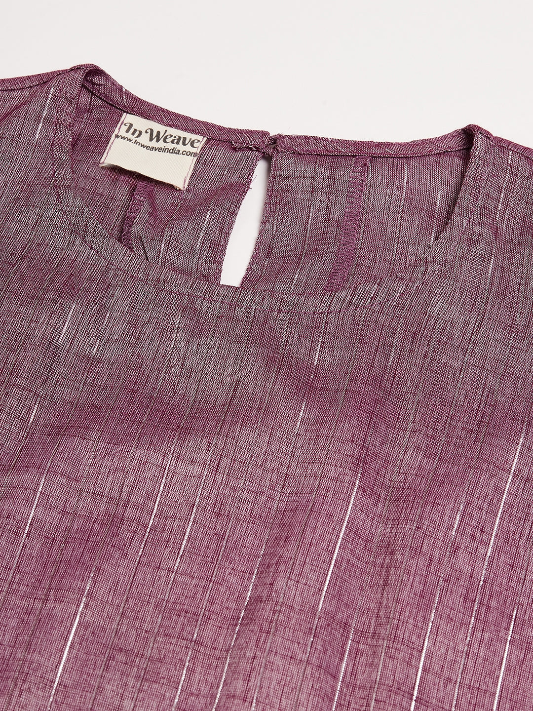 InWeave Women's Mauve Lurex Short Pallazo Kurta Set
