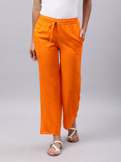 Souchii Women Orange Trousers