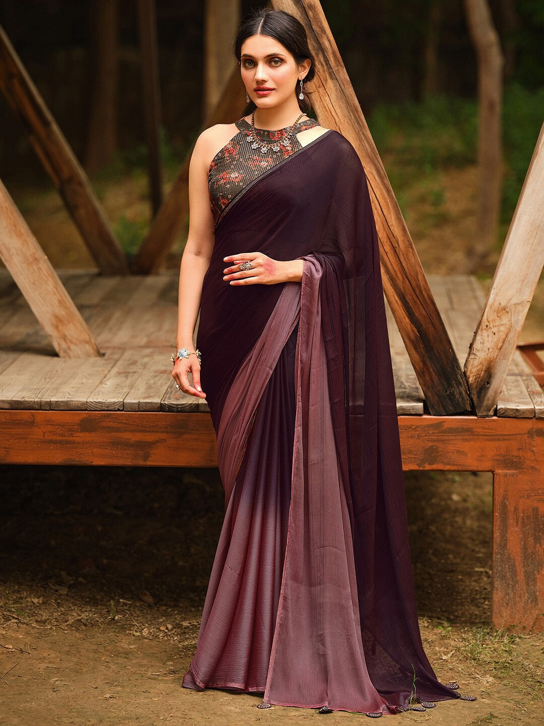 Saree Mall Ombre Sarees