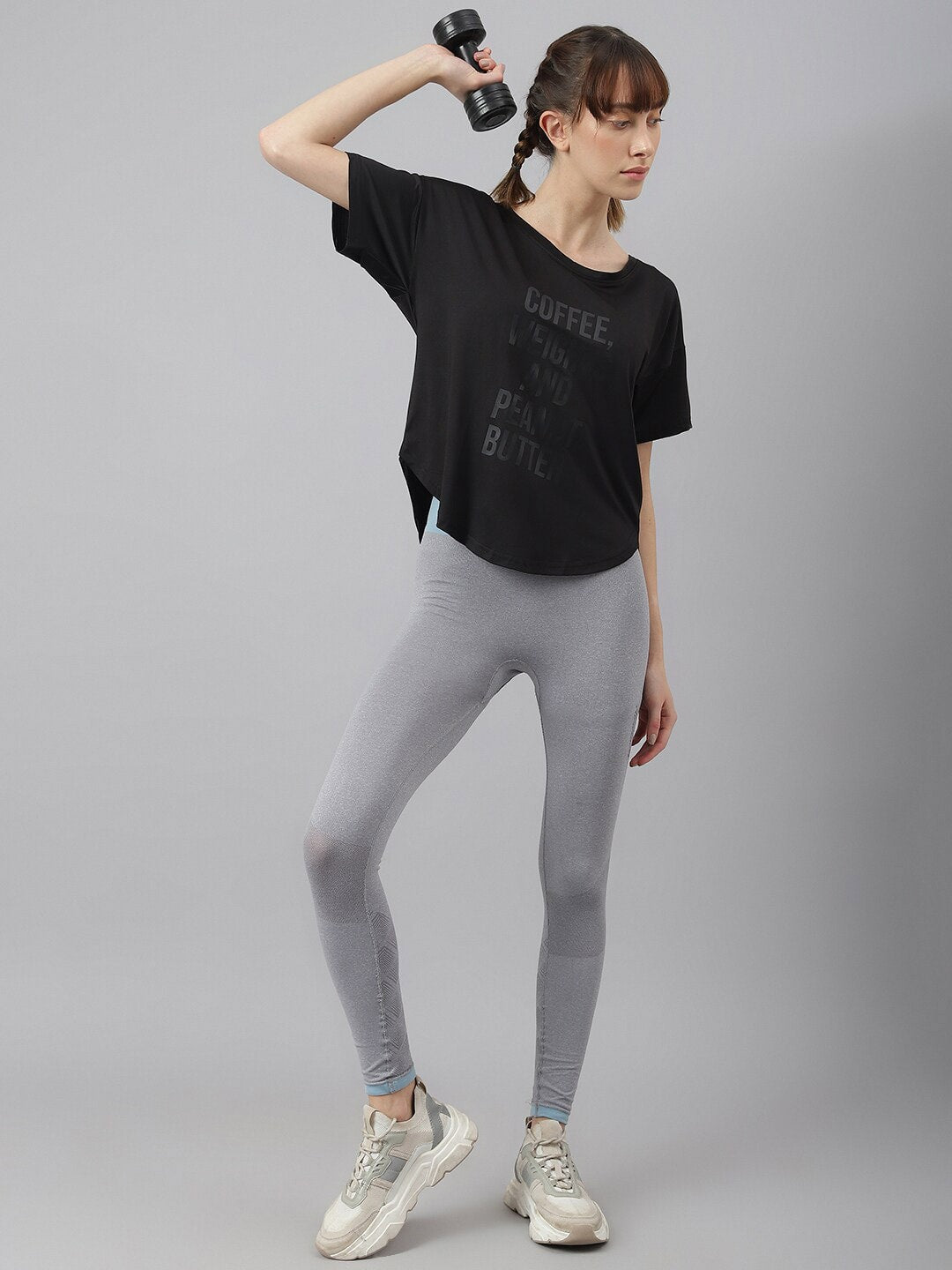 MKH Women Typography Printed Drop-Shoulder Sleeves Dri-FIT Sports T-shirt