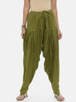 Souchii Olive Green Woven Design Patiala