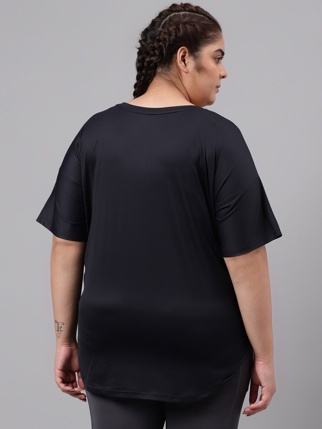 MKH Plus Size Typography Printed Relaxed Fit Dri FIT T-shirt