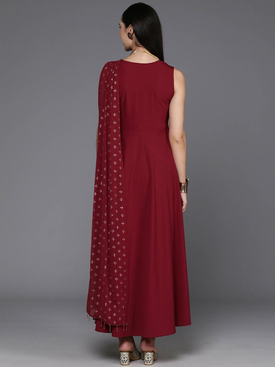 Ahalyaa Women's Traditional wear Ethnic Dress - Maroon