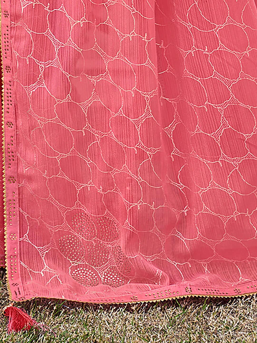 Saree Mall Abstract Printed Beads And Stones Pure Georgette Sarees