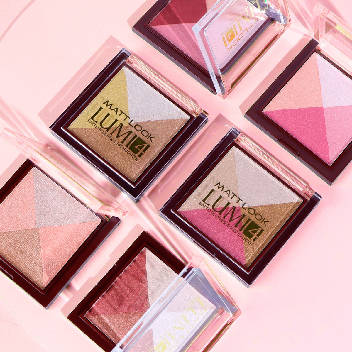 Matt Look Lumi 4 Baked Blusher & Highlighter - Lust Of Love