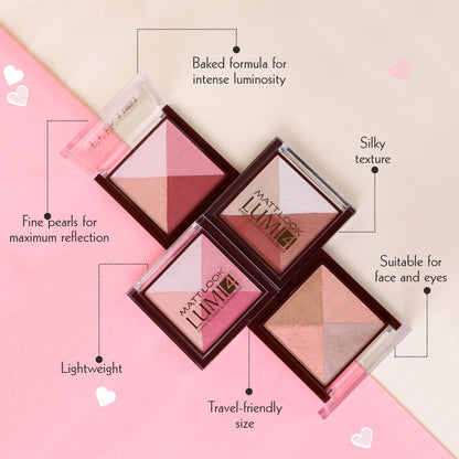 Matt Look Lumi 4 Baked Blusher & Highlighter - Golden Hours