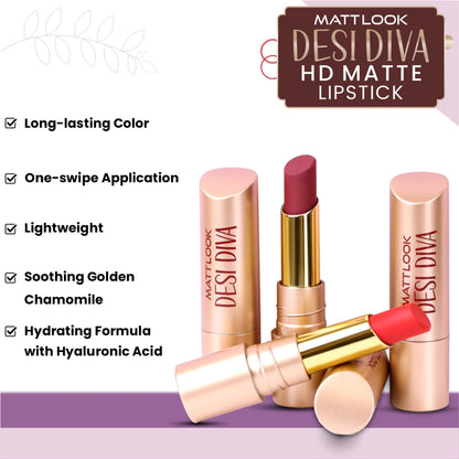 Matt Look Desi Diva HD Matte Lipstick - Dark Chocolate-17