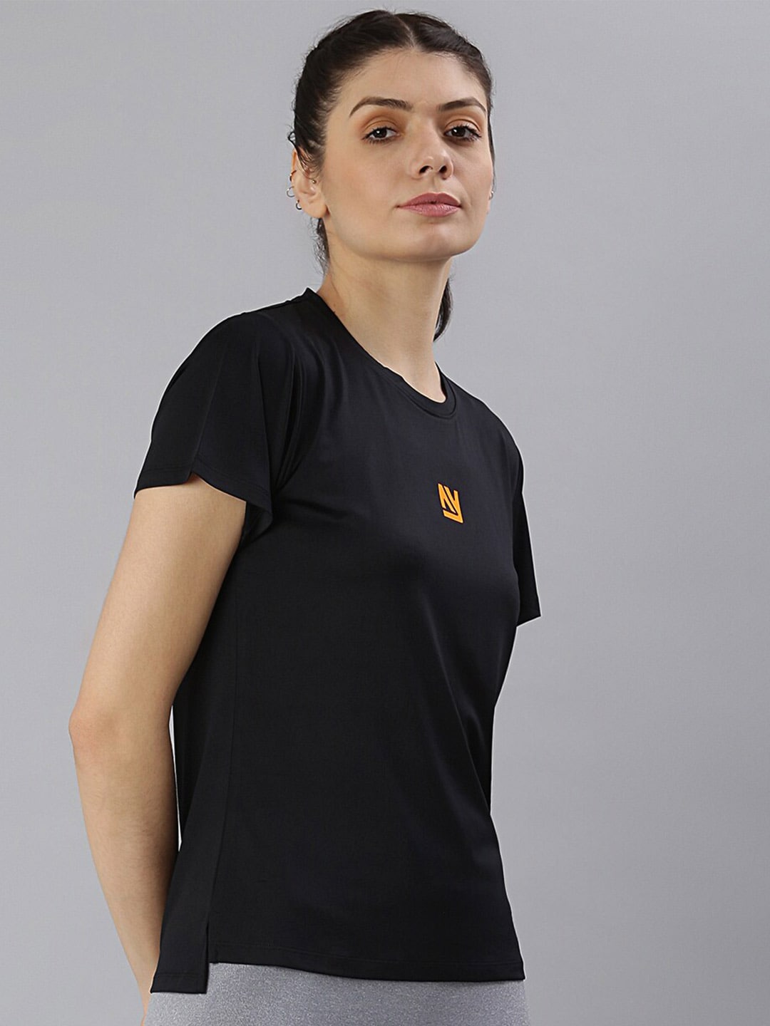 MKH Women Round Neck High Low Dri-FIT T-shirt