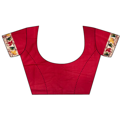 Joban Fashion Red Paithani Soft Silk Meenakari Saree