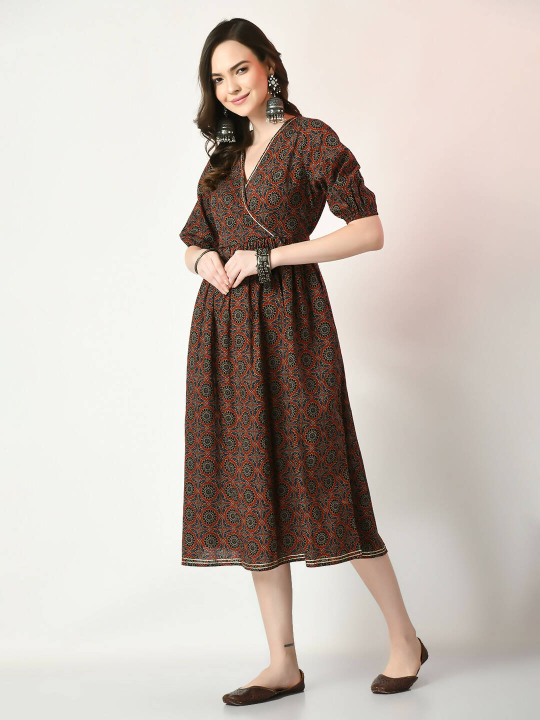 Myshka Women's Multi Empire Printed Dress