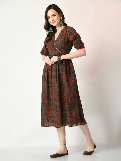 Myshka Women's Multi Empire Printed Dress