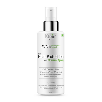 Ktein 100% Plant Based Hair Heat Protection Spray With Extra Shine Chamomile Argan And Vitamin E