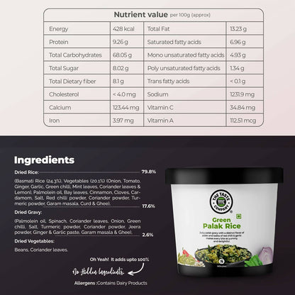 The Taste Company Green Palak Rice