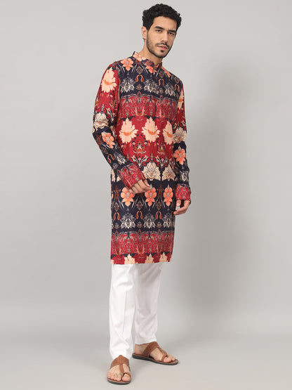 Blossom Print Cotton Kurta by Hilo Design