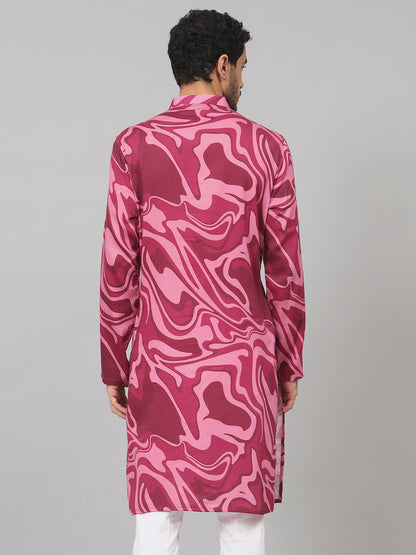 Abstract Marble Print Cotton Kurta by Hilo Design