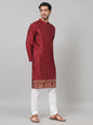 Zari Embroidered Silk Kurta by Hilo Design