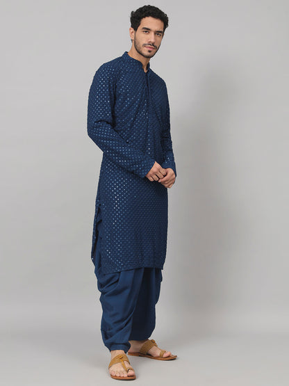 Teal Blue Mirror Kurta by Hilo Design