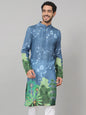 Tree Bark Classy Print Silk Kurta by Hilo Design