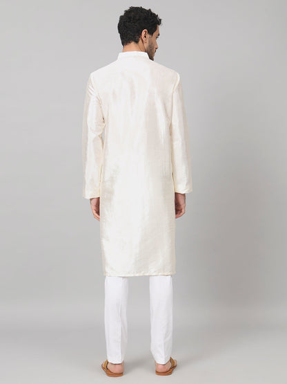 Gilded Burst Classic Silk Kurta by Hilo Design