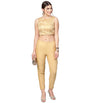 Juniper Women Gold Cotton Flex Solid Slim Fit Pant/Slim Pant