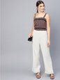 Juniper Women Offwhite Rayon Solid Wide Leg Palazzo
