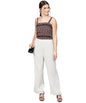 Juniper Women Offwhite Rayon Solid Wide Leg Palazzo