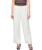 Juniper Women Offwhite Rayon Solid Wide Leg Palazzo