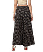 Juniper Women Black Rayon Printed Flared Palazzo