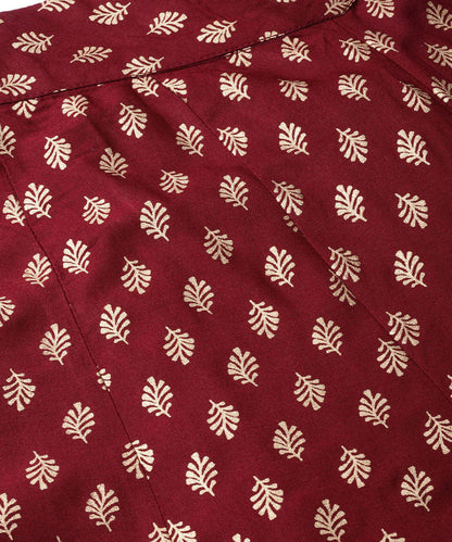 Juniper Women Maroon Rayon Printed Flared Palazzo