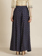 Juniper Women Navy Rayon Printed Flared Palazzo