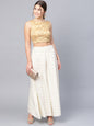 Juniper Women Offwhite Rayon Printed Flared Palazzo