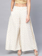 Juniper Women Offwhite Rayon Printed Flared Palazzo