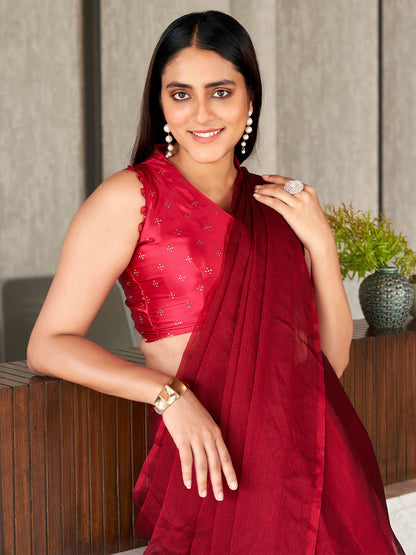Tikhi Imli Polyester Ready to Wear Saree