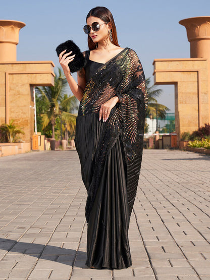Tikhi Imli Sequinned Satin Saree