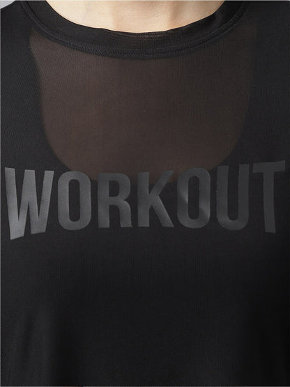MKH Women Typography Printed Dri-FIT Sports T-Shirt