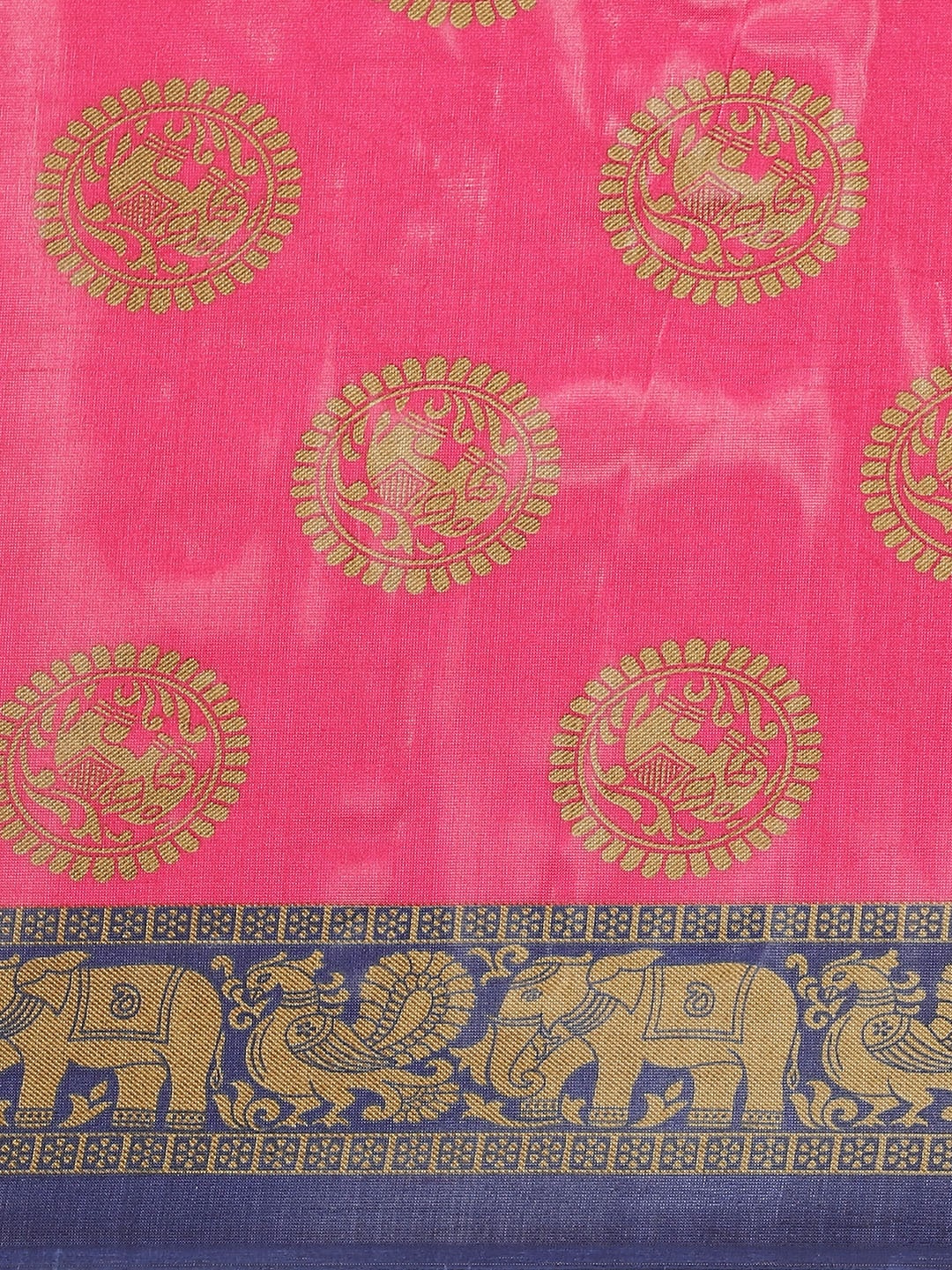 Saree Mall Pink & Beige Printed Bhagalpuri Saree