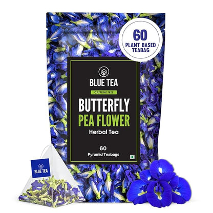 Blue Tea Butterfly Pea Herbal Tea Bags | Anti-Oxidant Rich Herbal Flower Based Caffeine Free - No Preservatives | Detox Tea Natural Premium Herbal Tea