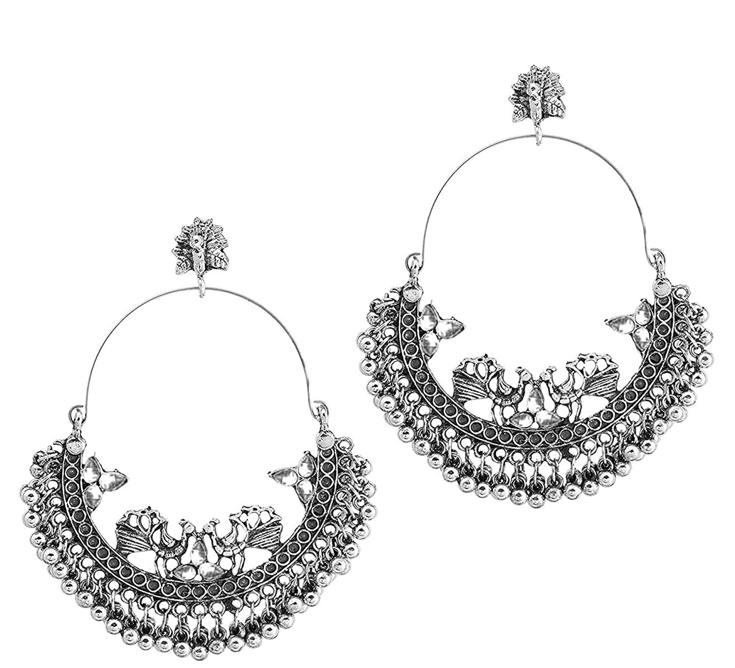 Silver-Plated Alloy Silver Hoop Earrings - The Pari